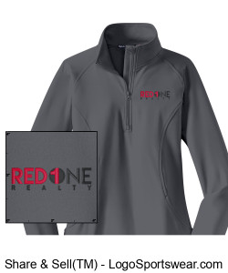 Sport-Tek Ladies Sport-Wick Stretch 1/2-Zip Pullover Design Zoom